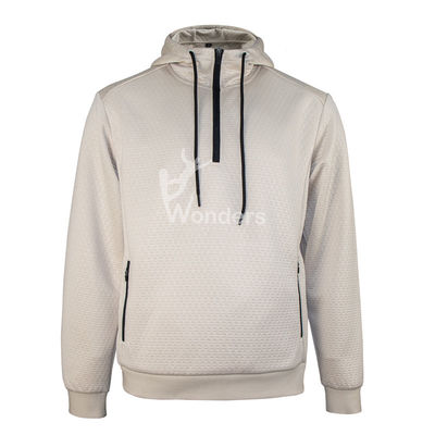 Pria 1/4 Zip Hoodie Sweatshirt Dengan Drawcord